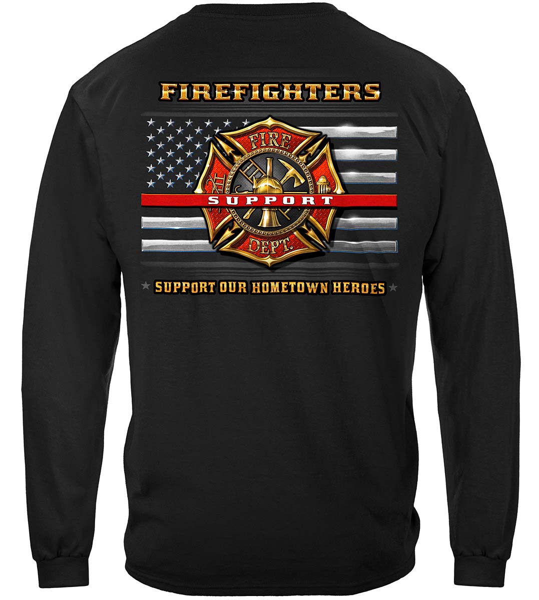 Firefighter Support Long Sleeve Shirt - back view