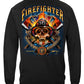Firefighter Patriotic Skull Long Sleeve Shirt - back view
