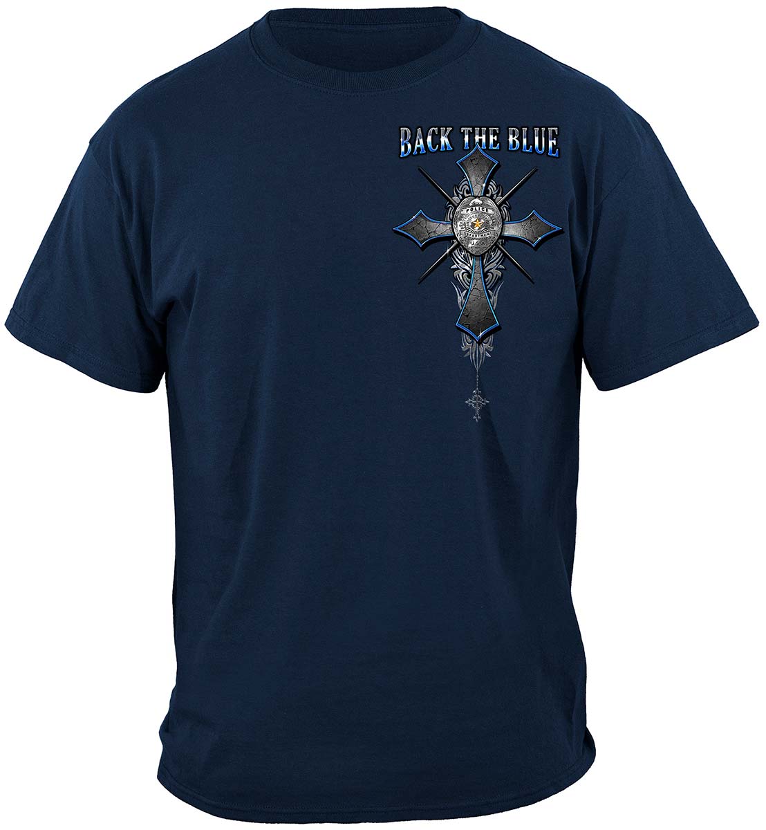 Back the Blue Matthew 5:9 T-Shirt - front view
