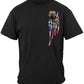 Firefighter Pit Bull Tattoo American Flag T-Shirt - front view