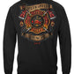 Firefighter Vintage Tattoo Art Long Sleeve Shirt - back view