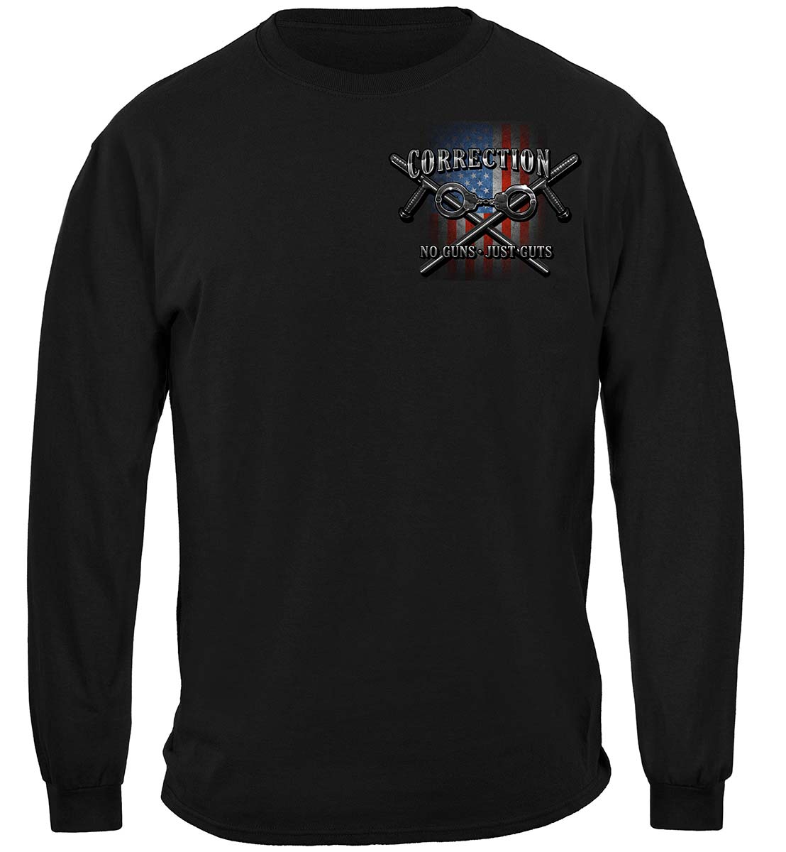 Skull of Freedom Corrections Officer Long Sleeve Shirt - front view