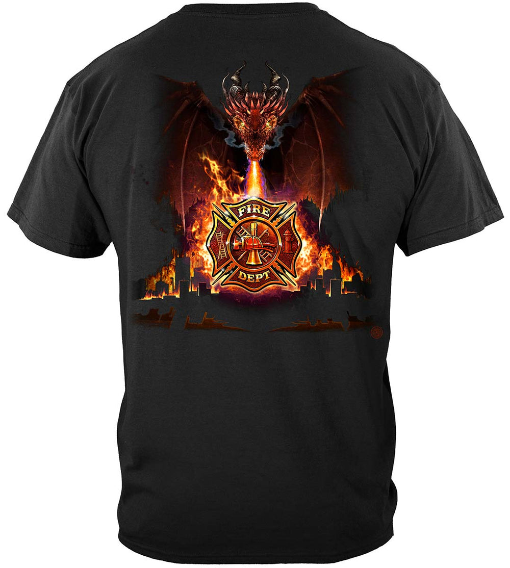 Firefighter City Dragon T-Shirt - back view