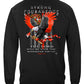 Firefighter Eagle Flag Red Line Long Sleeve Shirt - back view