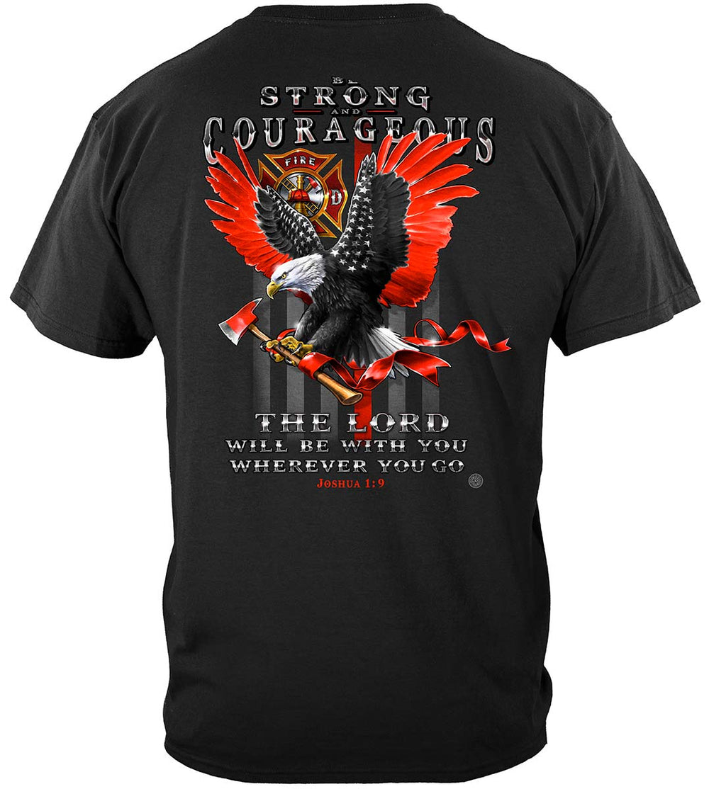 Firefighter Eagle Flag Red Line T-Shirt - back view