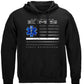 American EMS First Responder Ghost Flag Hoodie - front view