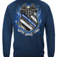 Law Enforcement Back the Blue Virtue Respect Honor Long Sleeve Shirt - back view