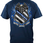 Law Enforcement Back the Blue Virtue Respect Honor T-Shirt - back view