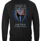 Law Enforcement Police Sword and Shield Thin Blue Line Long Sleeve Shirt - back view