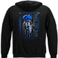 Thin Blue Line Spartan Helmet Back the Blue Hoodie - back view