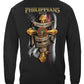 Firefighter Philippians 4:13 I Can Do All Things Through Christ Long Sleeve Shirt - back view