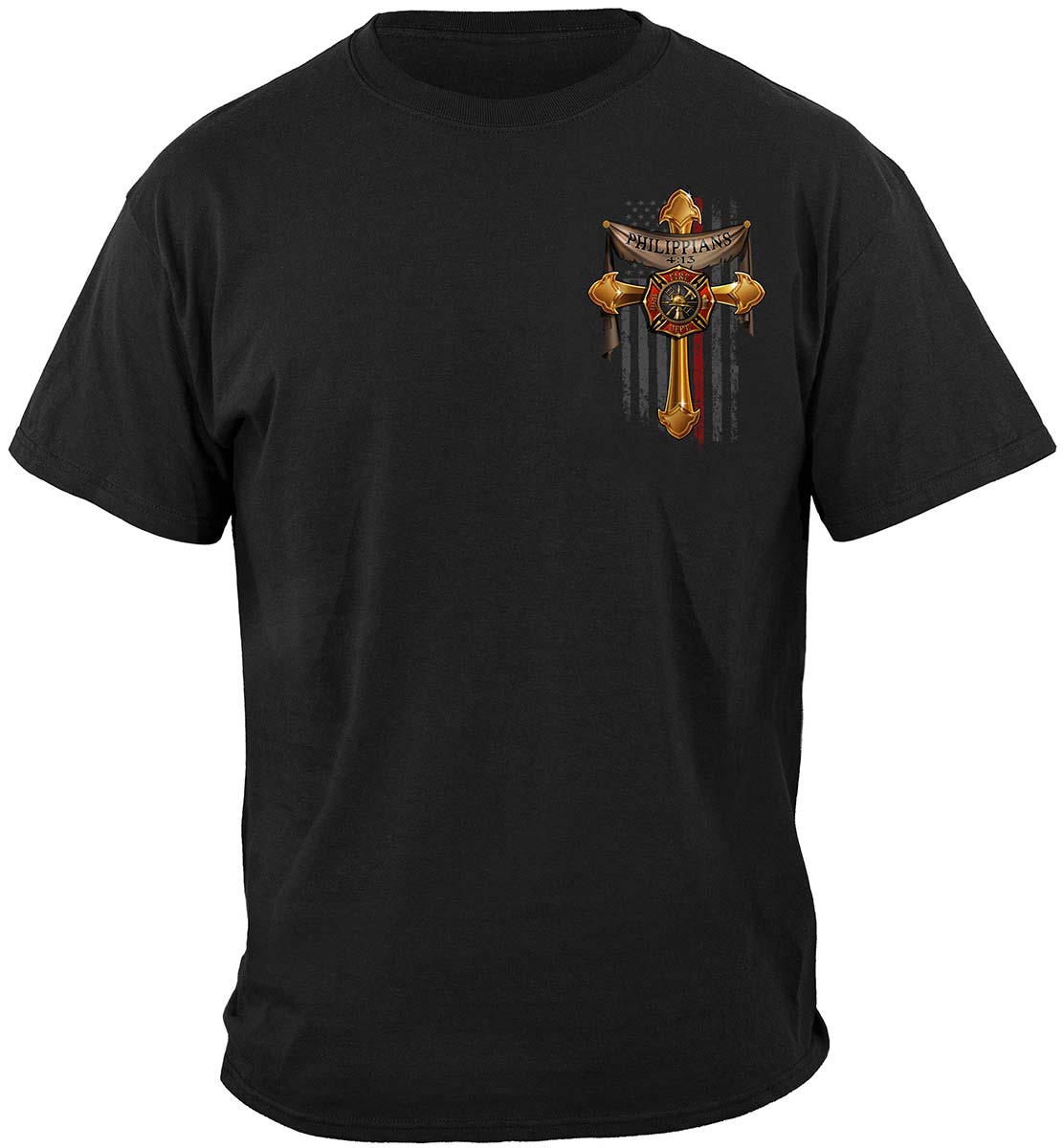 Firefighter Philippians 4:13 I Can Do All Things Through Christ T-Shirt - front view