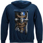Law Enforcement Philippians 4:13 Thin Blue Line Hoodie - back view