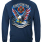 Firefighter Eagle American Flag Bald Eagle Feather Long Sleeve Shirt - back view