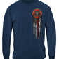Firefighter Eagle American Flag Bald Eagle Feather Long Sleeve Shirt - front view