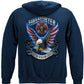Firefighter Eagle American Flag Bald Eagle Feather Hoodie - back view