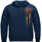 Firefighter Eagle American Flag Bald Eagle Feather Hoodie - front view