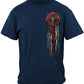 Firefighter Eagle American Flag Bald Eagle Feather T-Shirt - front view