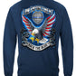Law Enforcement Eagle American Flag Bald Eagle Feather Long Sleeve Shirt - back view