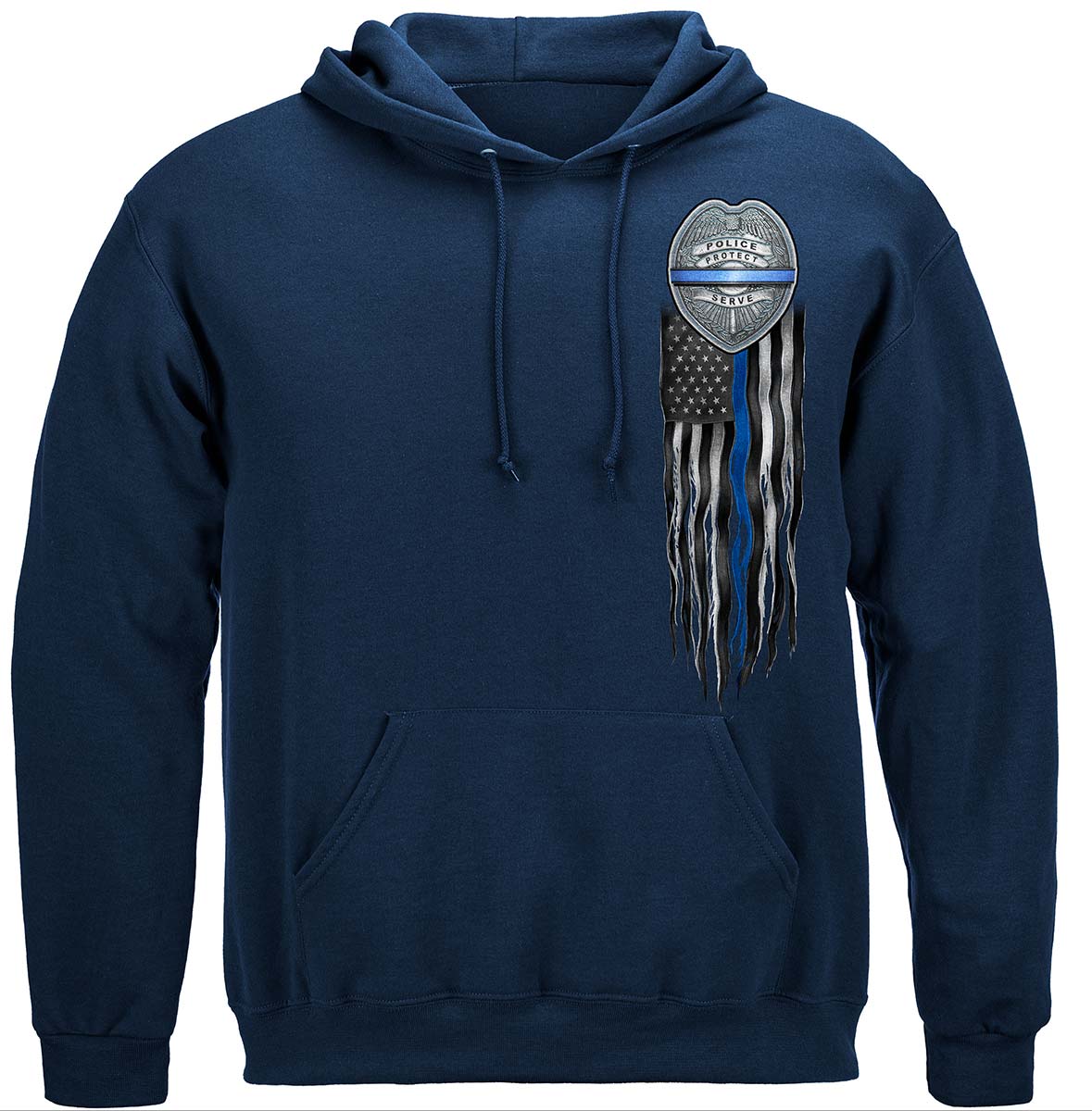 Law Enforcement Eagle American Flag Bald Eagle Feather Hoodie - front view
