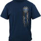 Law Enforcement Eagle American Flag Bald Eagle Feather T-Shirt - front view