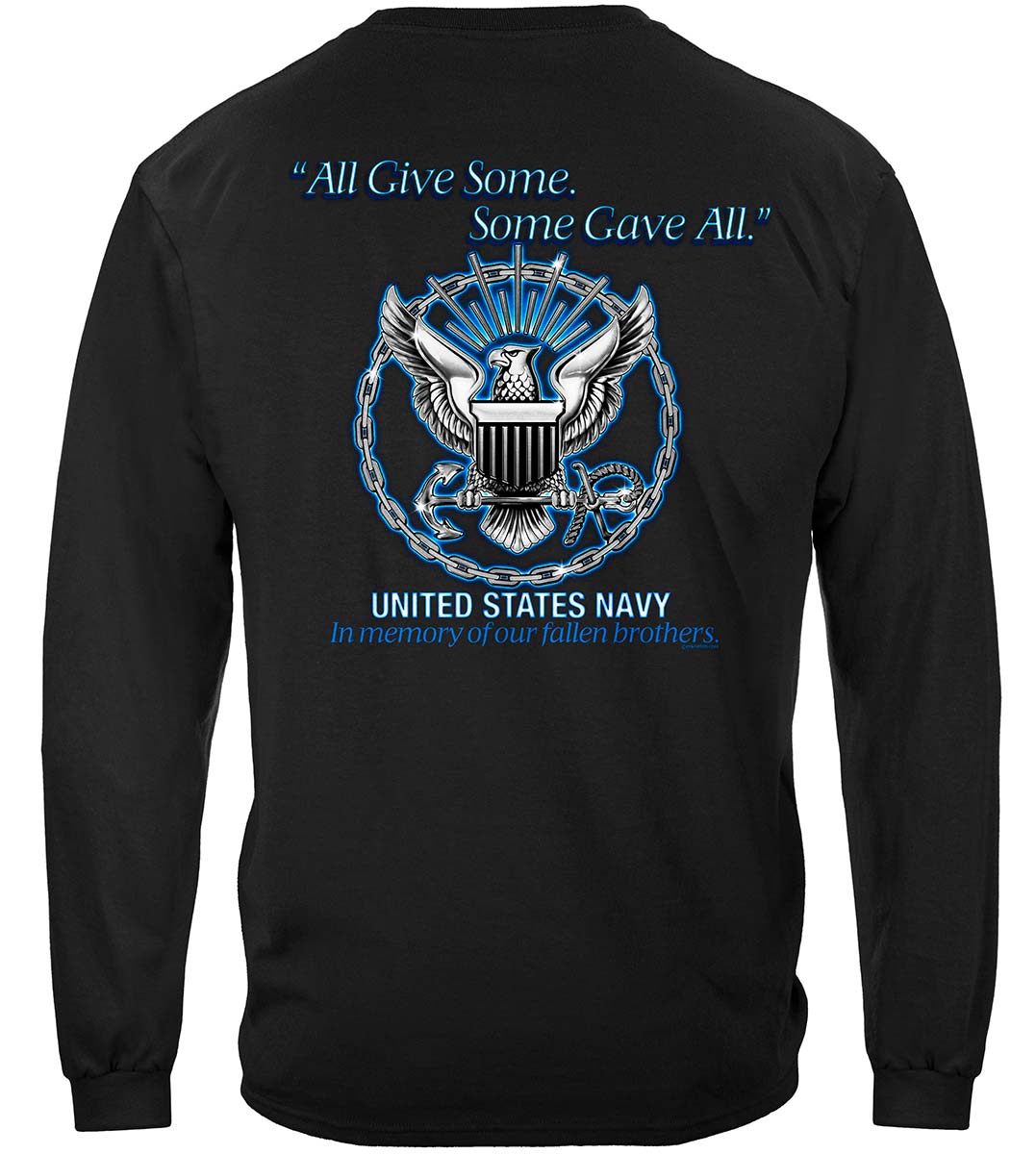 Navy Gave All Long Sleeve Shirt - back view