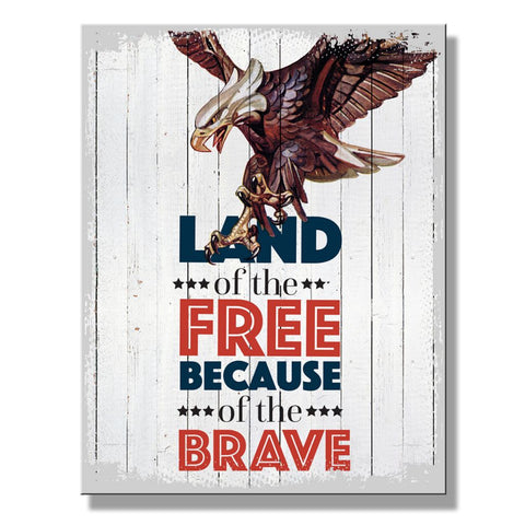 Land of the Free Eagle Tin Sign