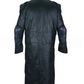 Daring Men Biker Long Leather Coat -  Black