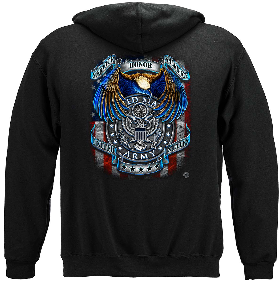 True Heroes Army Hoodie - back view