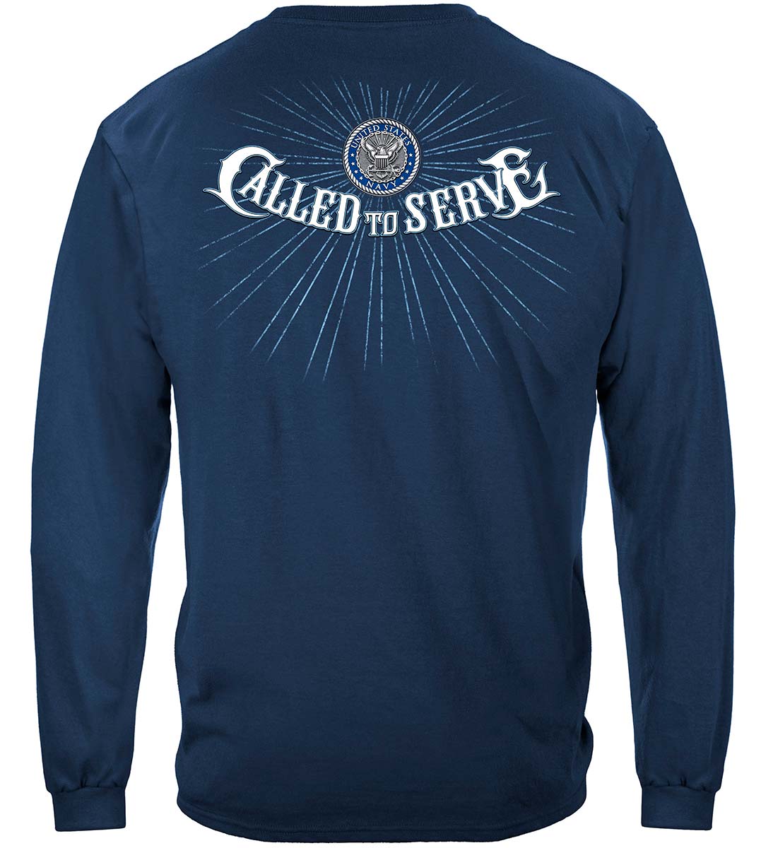 Navy Call to Serve Long Sleeve Shirt - back view