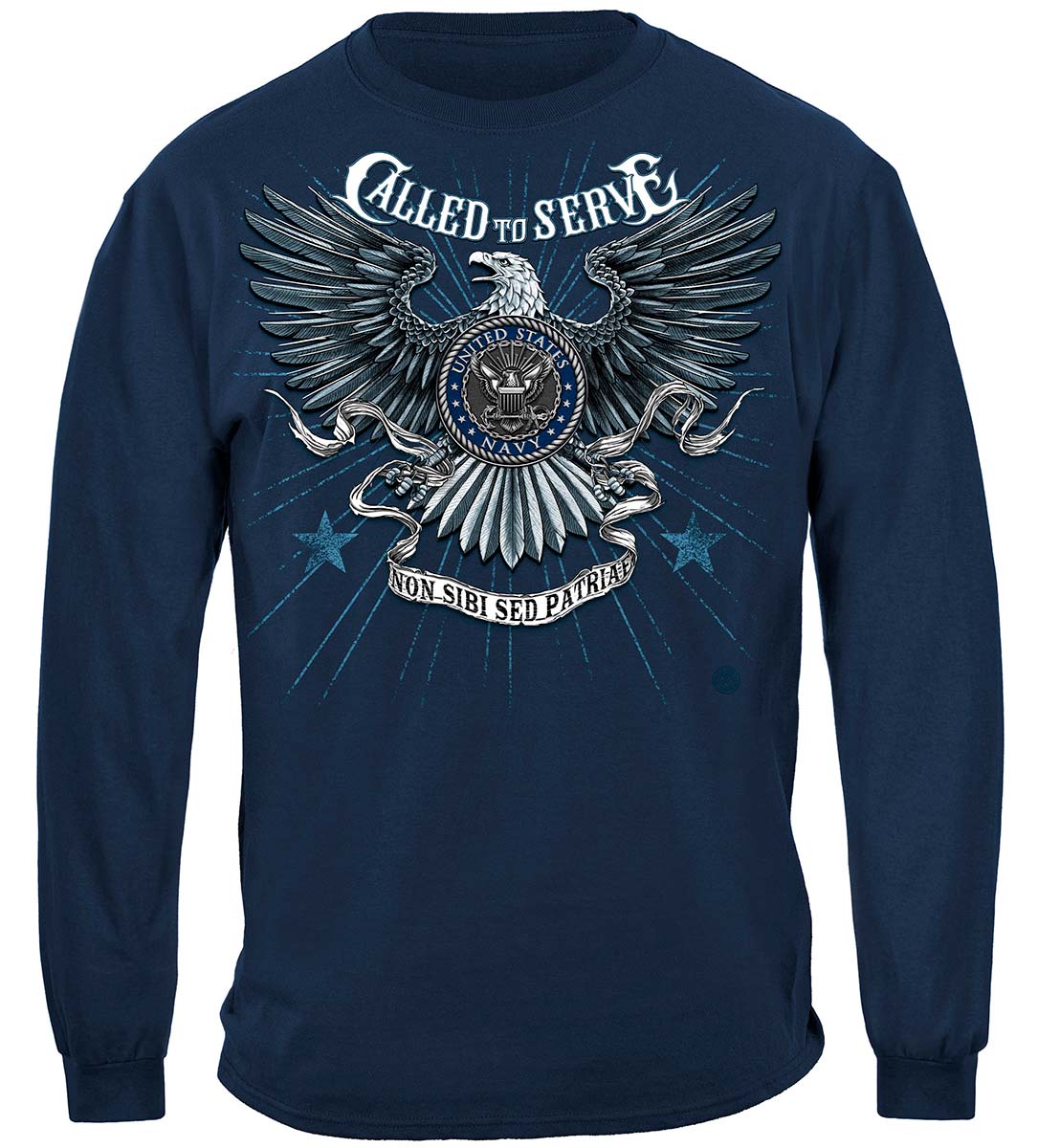 Navy Call to Serve Long Sleeve Shirt - front view
