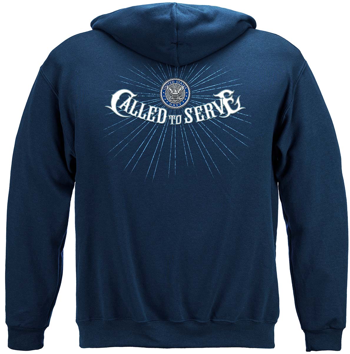 Navy Call to Serve Hoodie - back view