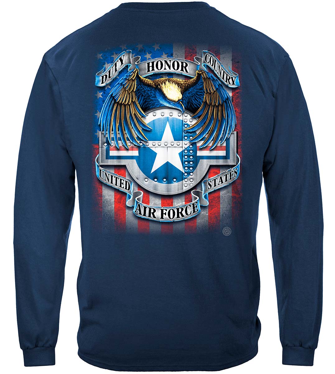 Air Force Star Shield Long Sleeve Shirt - back view