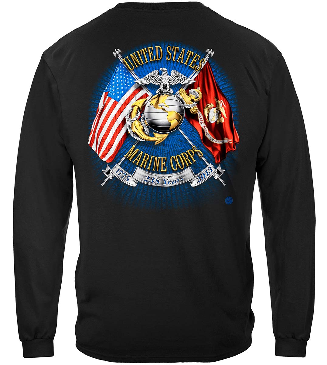 USMC Birthday Long Sleeve Shirt - back view