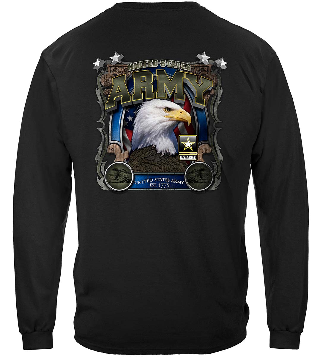 Army Eagle In Stone Long Sleeve Shirt - back view