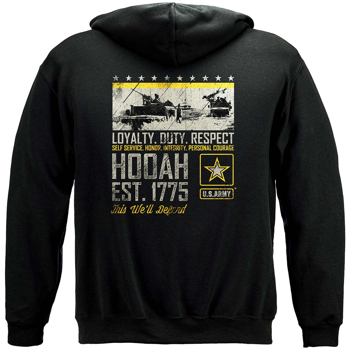 Army Duty Hooah Hoodie - back view