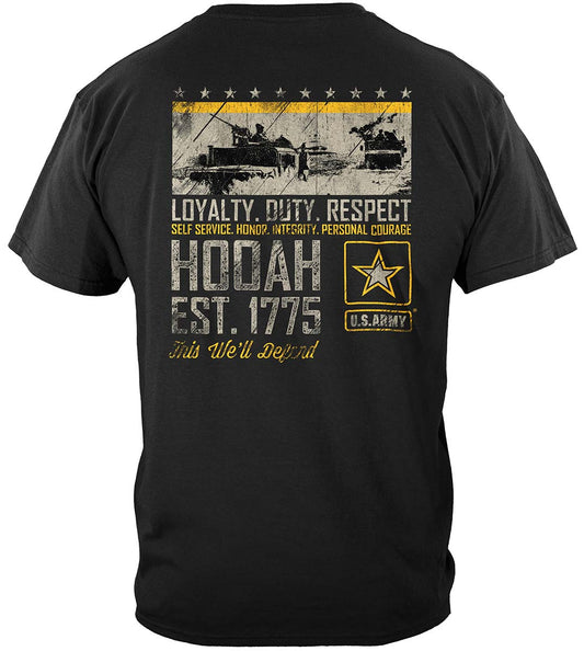 Army Duty Hooah T-Shirt - back view