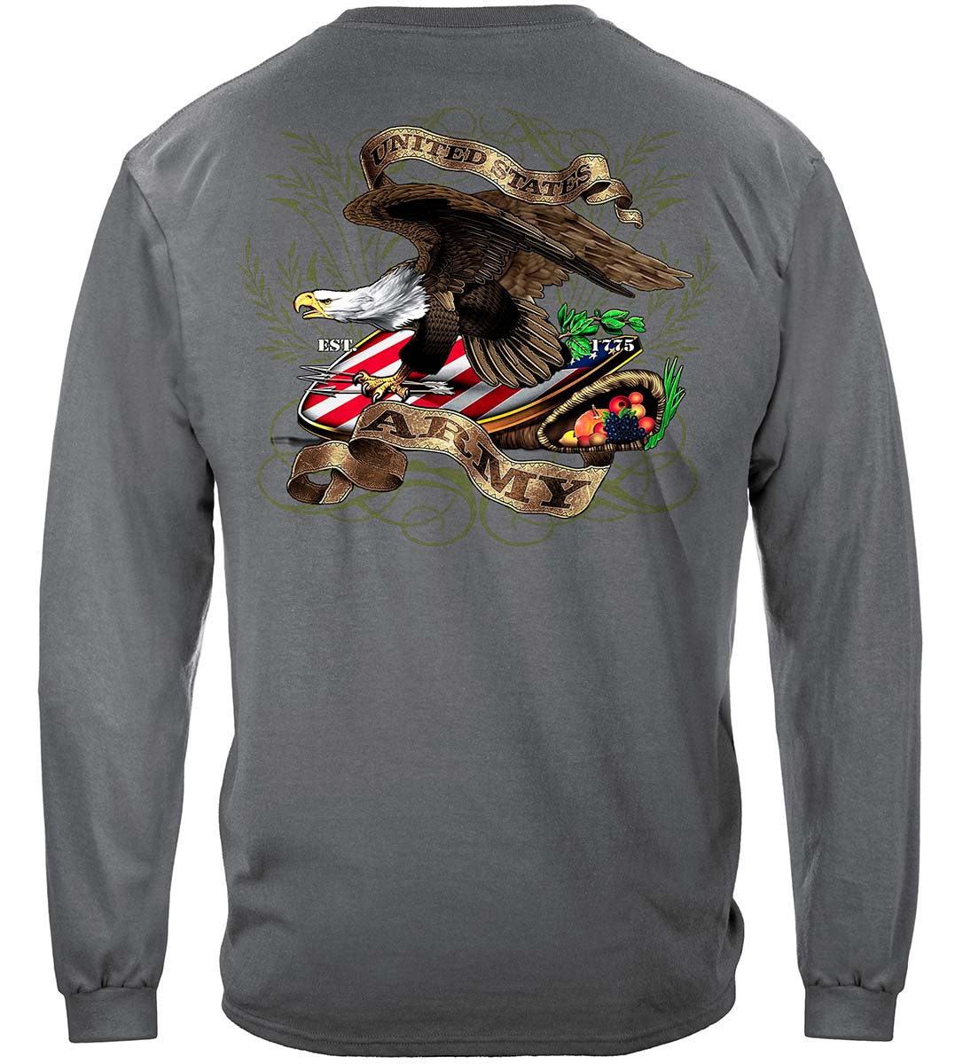 Army Shield and Eagle Long Sleeve Shirt - back view