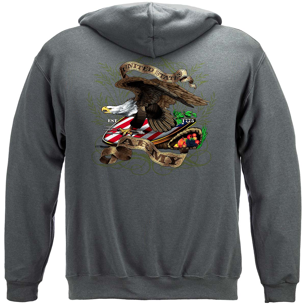 Army Shield and Eagle Hoodie - back view