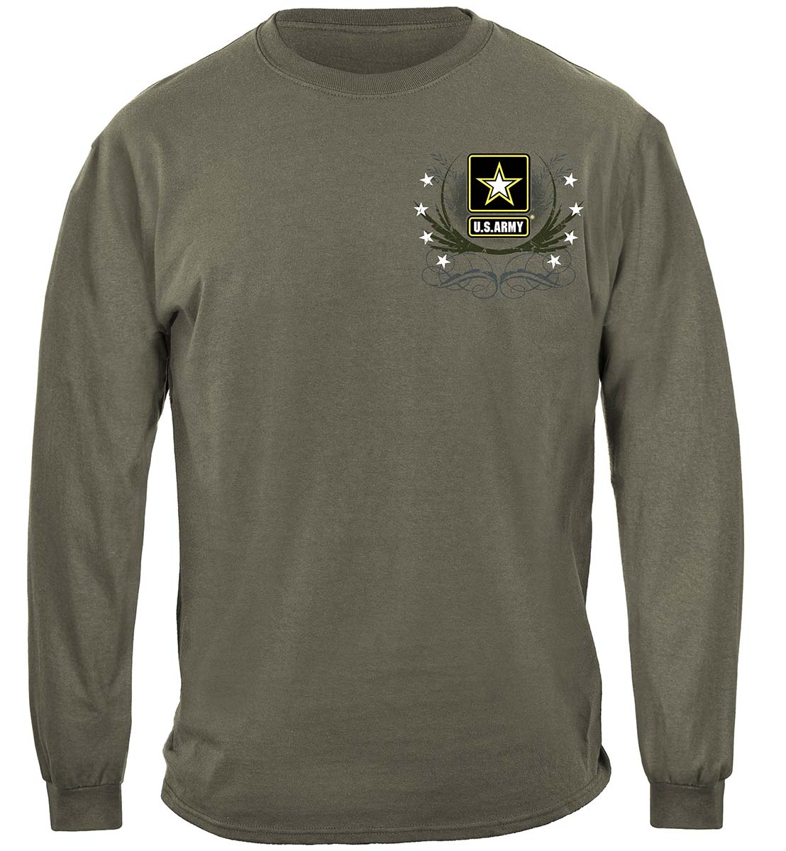 Army Star Double Flag Long Sleeve Shirt - front view