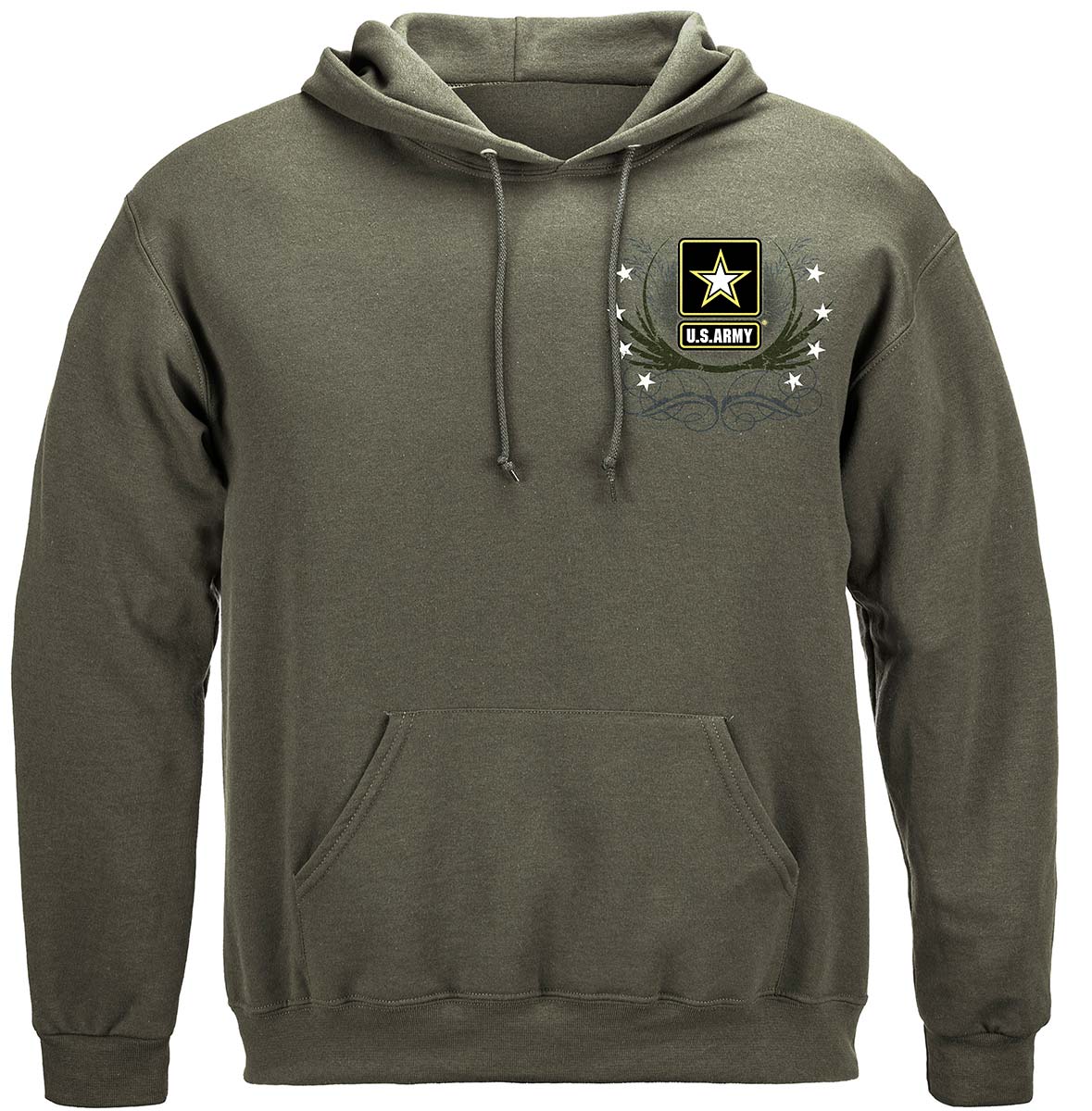 Army Star Double Flag Hoodie - front view