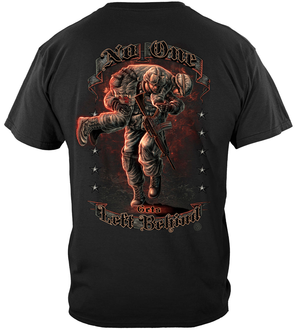 Soldier No One Gets Left Behind T-Shirt - back view