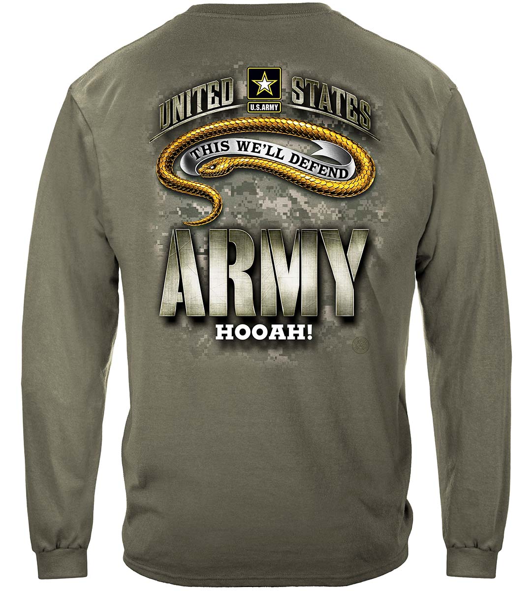 Army Strong Camo Snake Long Sleeve Shirt - back view
