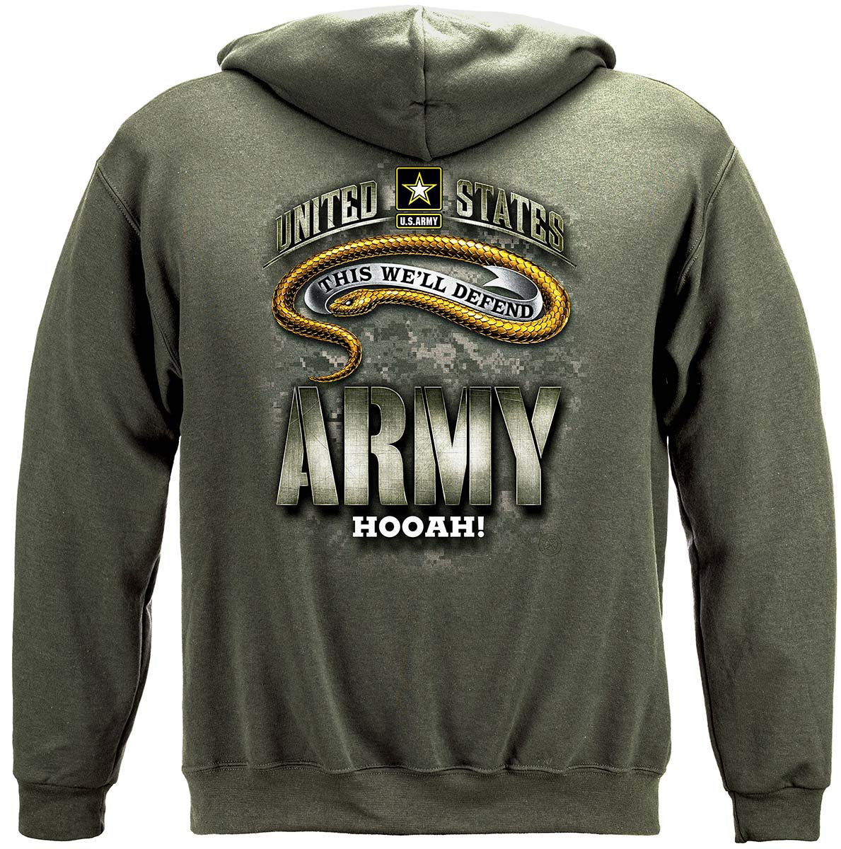 Army Strong Camo Snake Hoodie - back view