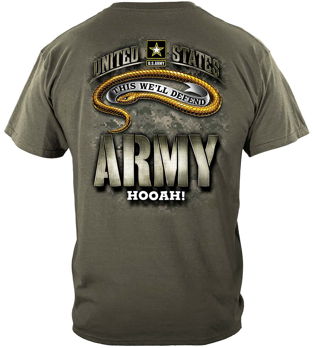 Army Strong Camo Snake T-Shirt - back view