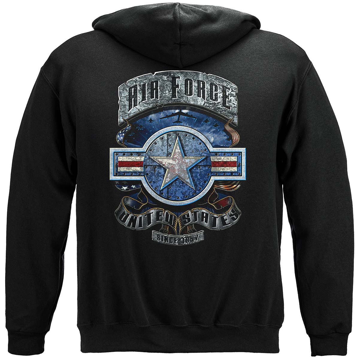 Air Force In Stone One Star Hoodie - back view