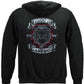 USMC First In Last Out Silver Foil Bulldog Hoodie - back view