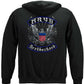 US Navy Steel Wings Biker Rocker Silver Foil Hoodie - back view