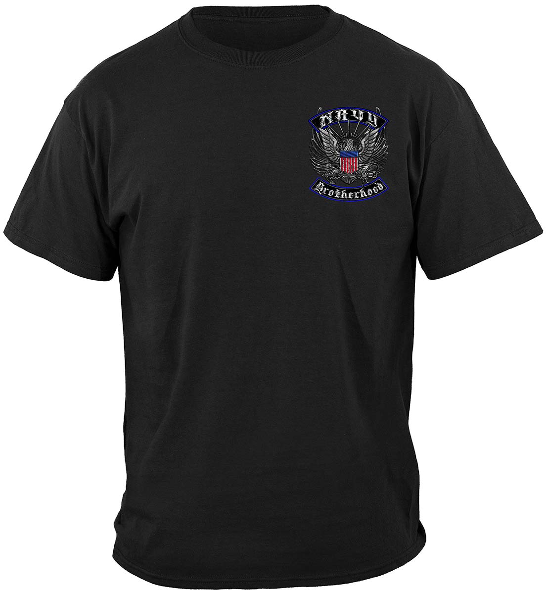 US Navy Steel Wings Biker Rocker Silver Foil T-Shirt - front view