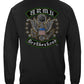 US Army Silver Stars Biker Rockers Silver Foil Long Sleeve Shirt - back view